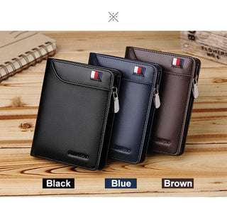WILLIAMPOLO Coin Purses Genuine Leather Men Wallet With Card Holder Short Purse Zipper Wallets Casual Standard Wallets PL293 ALODIA STORE