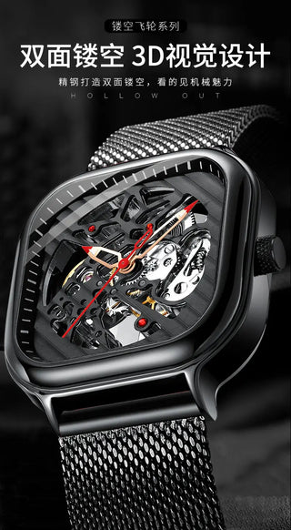 AILANG Men's Watch Top Brand Luxury Watch Men's Mechanical Silicone Strap Waterproof Watch Men's Hollow Reloj Hombre 2020 New ALODIA STORE