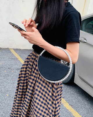 Luxury Colored Diamond Half Moon Women Purses and Handbags Evening Bag Serpentine Designer Party Clutch Bag Chic Wedding Bag ALODIA STORE
