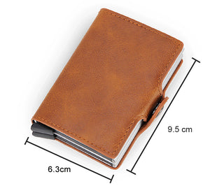 Credit Card Holder Wallet Leather Metal Aluminum ALODIA STORE