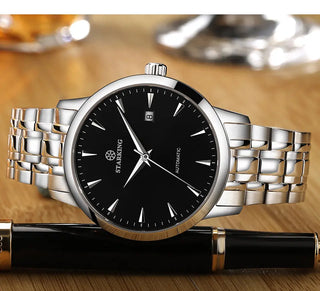 STARKING Business Men Watch 40mm Men's Mechanical Watch Simple Sapphire AM0184 2023 Calendar Ultra Thin Mechanical Watch 5Bar ALODIA STORE
