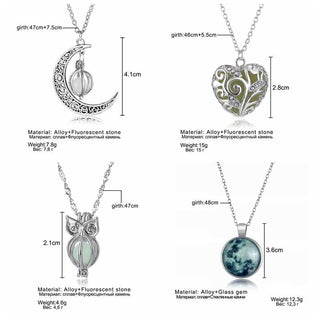ZOVOLI Vintage Moon Luminous Glowing Moonstone Pendant Necklace Women Jewelry Long Chain Lotus Buddha Pendant Necklaces Gifts ALODIA STORE