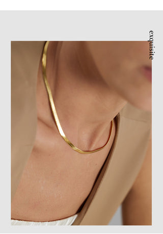 Yhpup Charm New Geometric Snake Chain Necklace Trendy Stainless Steel Jewelry Golden Metal Texture брелок Women Waterproof Gift ALODIA STORE