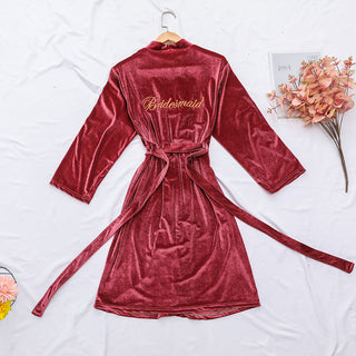 Women Sexy Bride Wedding Robe Sleepwear Velvet Intimate Lingerie women sexy ALODIA STORE