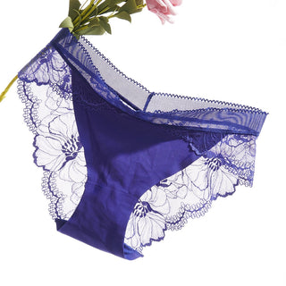 3Pcs/Lot Lace Panties Sets Ice Silk Seamless Underwear Female Transparent  Briefs Mid-Rise Lady Panty Woman Lingerie ALODIA STORE