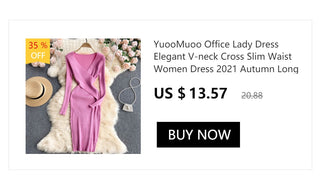 YuooMuoo Ins Fashion Shining V Neck Knitted Dress Women ALODIA STORE