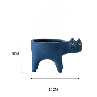 Cartoons Cat Flowerpot Animal Ceramic Flowerpot Cute Vase Cactus Succulent Plants Potted  Flower Arrangement Home Decoration ALODIA STORE