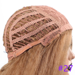 Long Kinky Straight Synthetic Wigs for Black Women Black Brown Blonde Ginger Red White Hair Afro Wigs Synthetic STW Hair Wigs ALODIA STORE