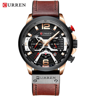 CURREN Casual Sport Watches for Men Top Brand Luxury Military Leather Wrist Watch Man Clock Fashion Chronograph Wristwatch ALODIA STORE
