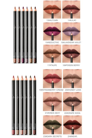 6 12Pcs/Set Waterproof Pencil Lipstick Set Pen Matte Lip Liner Long Lasting Makeup Pens Easy to Wear Non-stick Cup карандаш для ALODIA STORE