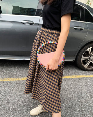 Luxury Colored Diamond Half Moon Women Purses and Handbags Evening Bag Serpentine Designer Party Clutch Bag Chic Wedding Bag ALODIA STORE