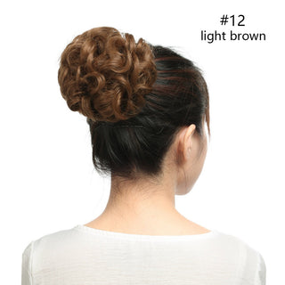 HAIRRO Synthetic Chignon Drawstring Scrunchies Elastic Band Hair Bun Straight Updo Hairpiece Synthetic Hair Natural Fake Hair ALODIA STORE