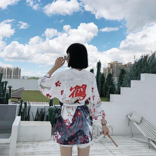 Haori Yukata Men Korean Samurai Japanese Kimono Traditional Clothing Vintage Crane Anime Kimono Beach Girls Cosplay Dress Shirts ALODIA STORE