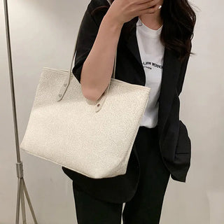 Summer large-capacity shoulder bag female 2021 new fashion solid color handbag commuter shopping bag tote bag ALODIA STORE