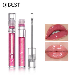QIBEST Transparent Lip Gloss Plumping Lip Plumper Shimmer Glossy Moisturizing Lip Tint Nourise Mirror Lipgloss Base Natural ALODIA STORE