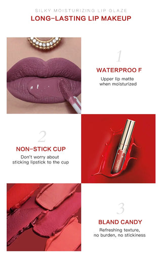 QIBEST Liquid Lipstick Waterproof Lipgloss 24 Color Lipgloss Lipstick Lips Makeup Cosmetic Long Lasting Lip Tint Lip Gloss Matte ALODIA STORE
