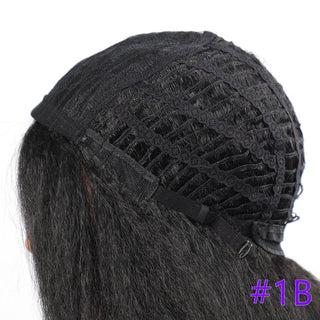 Long Kinky Straight Synthetic Wigs for Black Women Black Brown Blonde Ginger Red White Hair Afro Wigs Synthetic STW Hair Wigs ALODIA STORE