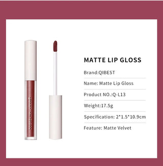 QIBEST Waterproof Liquid Lipstick Lips Makeup Lip Gloss Long Lasting 8 Colors Nude Cosmetic Makeup Matte Lipgloss Lip Tint Matte ALODIA STORE