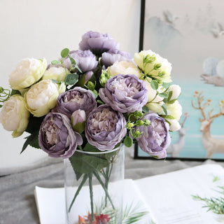 Artificial Flowers Peony Bouquet Silk Rose Vase for Home Decor Garden Wedding Decorative Fake Plants Christmas Garland Material ALODIA STORE