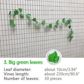 2.4M Silk Artificial Ivy Rattan Leaf Garland Plant Vine Home Wedding Bathroom Decoration Garden Festival Party Decor fake flower ALODIA STORE