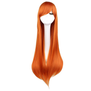 QQXCAIW Long Straight Cosplay Wig Black Purple Pink Blue Sliver Gray Blonde White Orange Brown Synthetic Hair Wigs ALODIA STORE