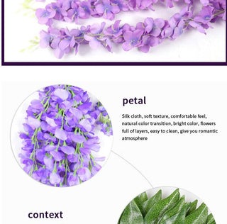 12Pcs Wisteria Artificial Flower Rattan Wreath Arch Wedding Home Garden Office Decoration pendant Plant Wall Decoration ALODIA STORE