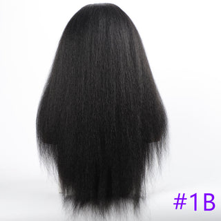 Long Kinky Straight Synthetic Wigs for Black Women Black Brown Blonde Ginger Red White Hair Afro Wigs Synthetic STW Hair Wigs ALODIA STORE