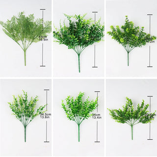 Artificial Flowers Plants Long Stem Plastic Persian Eucalyptus Leaf Fish Herb Home Office Table Centerpieces Garden Decoration ALODIA STORE