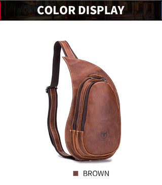 BULLCAPTAIN Leather Crossbody Bag Men Crazy Horse Leather Chest Bags New Fashion Multi-function card bag's mobile phone bages ALODIA STORE