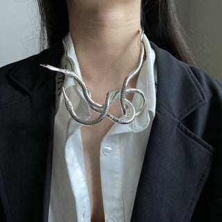 Bilandi Trendy Jewelry Snake Necklace Hot Selling Personality Design Soft Metal Necklace For Women Gift ALODIA STORE
