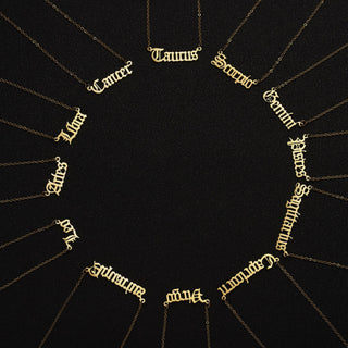 3Pcs/set 12 Zodiac Sign Necklace For Women 12 Constellation Pendant Chain Choker Birthday Jewelry With Cardboard Card ALODIA STORE