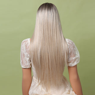 EASIHAIR Bright Blonde Lace Front Wigs Long Straight Natural Hair Wigs for Women Lace Frontal Synthetic Wig Heat Resistant ALODIA STORE