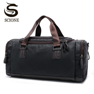 Casual Travel Duffel Bag PU Leather Men Handbags Big Large Capacity Travel Bags Black Mens Messenger Bag Tote ALODIA STORE