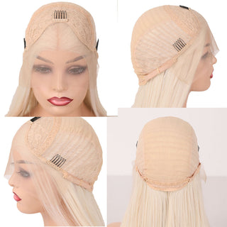 Charisma Blonde Wig Synthetic Lace Front Wig for Women Long Silky Straight Hair Natural Hairline Side Part Cosplay Wigs ALODIA STORE