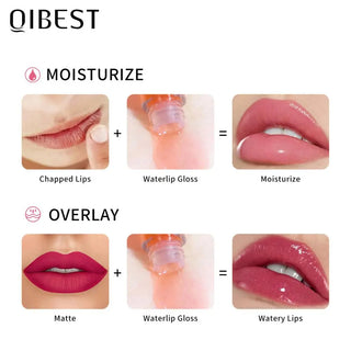 QIBEST Transparent Lip Gloss Plumping Lip Plumper Shimmer Glossy Moisturizing Lip Tint Nourise Mirror Lipgloss Base Natural ALODIA STORE
