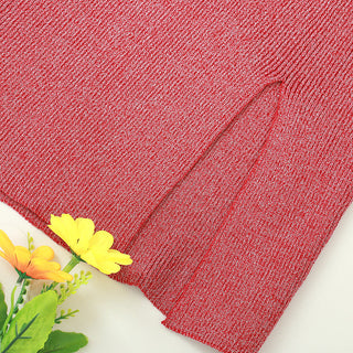 YuooMuoo Ins Fashion Shining V Neck Knitted Dress Women ALODIA STORE