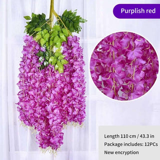 12Pcs Wisteria Artificial Flower Rattan Wreath Arch Wedding Home Garden Office Decoration pendant Plant Wall Decoration ALODIA STORE