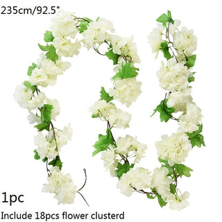 Wisteria Artificial Flower Vine Ivy Leaf Garland Silk Rose Flowers Rattan String Vine Wedding Arch Flower Home Garden Decoration ALODIA STORE