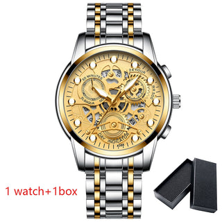Watch Men Skeleton Automatic quartz Watch Gold Skeleton Vintage Man Watchwrist watches for men ALODIA STORE