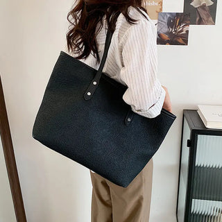 Summer large-capacity shoulder bag female 2021 new fashion solid color handbag commuter shopping bag tote bag ALODIA STORE