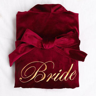Women Sexy Bride Wedding Robe Sleepwear Velvet Intimate Lingerie women sexy ALODIA STORE