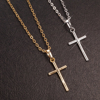Fashion Female Cross Pendants dropshipping Gold Black Color Crystal Jesus Cross Pendant Necklace Jewelry For Men/Women Wholesale ALODIA STORE