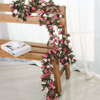 250CM Rose Artificial Flowers Christmas Garland for Wedding Home Room Decoration Spring Autumn Garden Arch DIY Fake Plant Vine ALODIA STORE