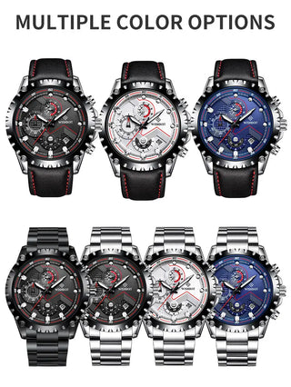100%Original WISHDOIT Watch for Men TOP Brand Waterproof Sports Stainless Steel Chronograph 2022New Fashion Luxury wrist watches ALODIA STORE