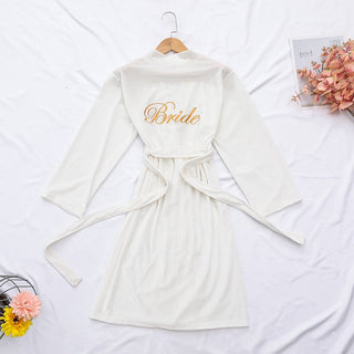 Women Sexy Bride Wedding Robe Sleepwear Velvet Intimate Lingerie women sexy ALODIA STORE