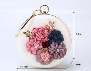 Pink Round Flower Clutch Bag ALODIA STORE