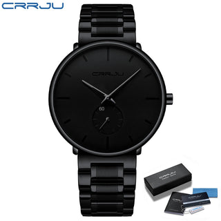 CRRJU Mens Watches Stainless Steel Men's Wrist Watch Casual Luxury Waterproof Sport Watch for Men Quartz Watch Relogio Masculino ALODIA STORE