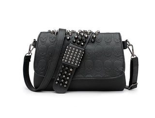 DAEYOTEN Skull Rivets Shoulder Bag Female Black ALODIA STORE