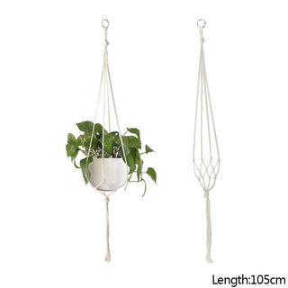 Macrame Handmade Plant Hanger Baskets Flower Pots Holder Balcony Hanging Decoration Knotted Lifting Rope Home Garden Supplies ALODIA STORE
