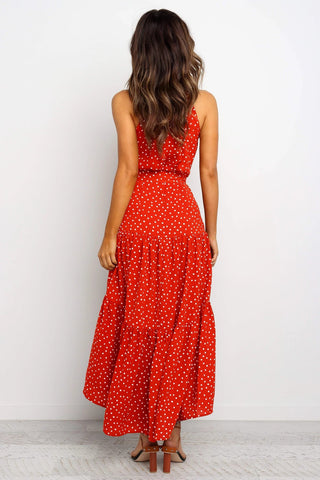 Summer Long Dress Polka Dot Casual Dresses Black Sexy Halter Strapless New 2023 ALODIA STORE